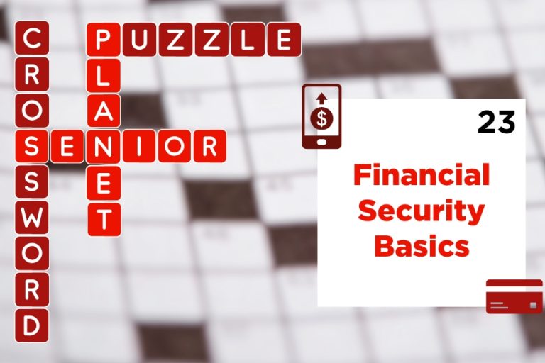 crossword puzzle featured image: "financial security basics" theme