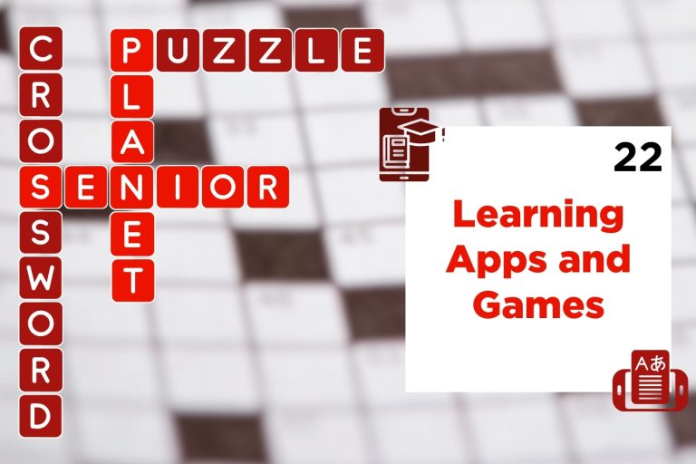 crossword puzzle featured image: "learning apps and games" theme