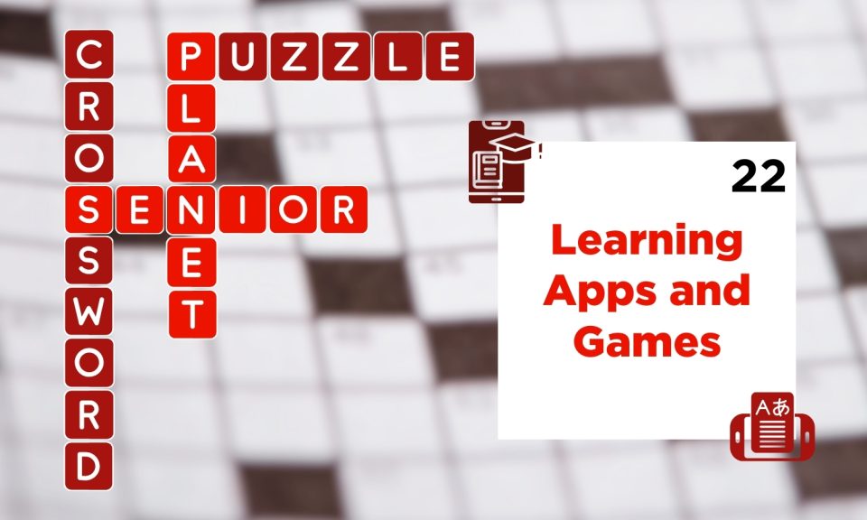 crossword puzzle featured image: "learning apps and games" theme