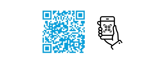 icons of phone scanning QR code