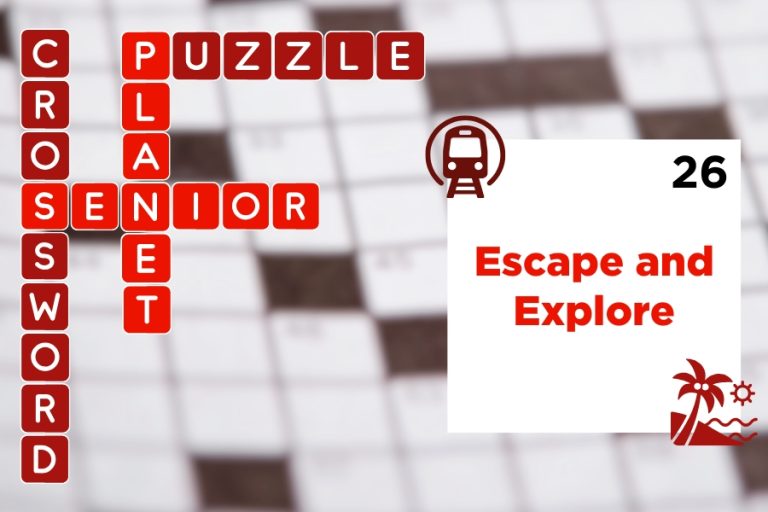 crossword puzzle featured image: "escape and explore" theme