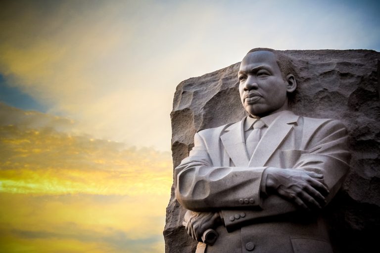 The statue memorial for Martin Luther King Jr. in West Potomac Park, Washington D.C..